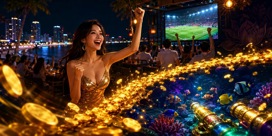 Người dùng thực hiện giao dịch cá cược trực tuyến tại bãi biển Nha Trang trên điện thoại